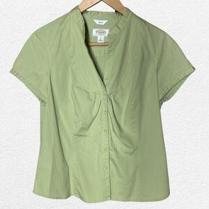 Green Coquette Talbots Women's Top Stretch Petite Medium